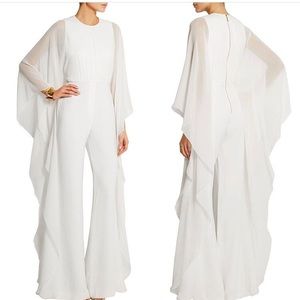 White Batwing Wide Leg Jumpsuit